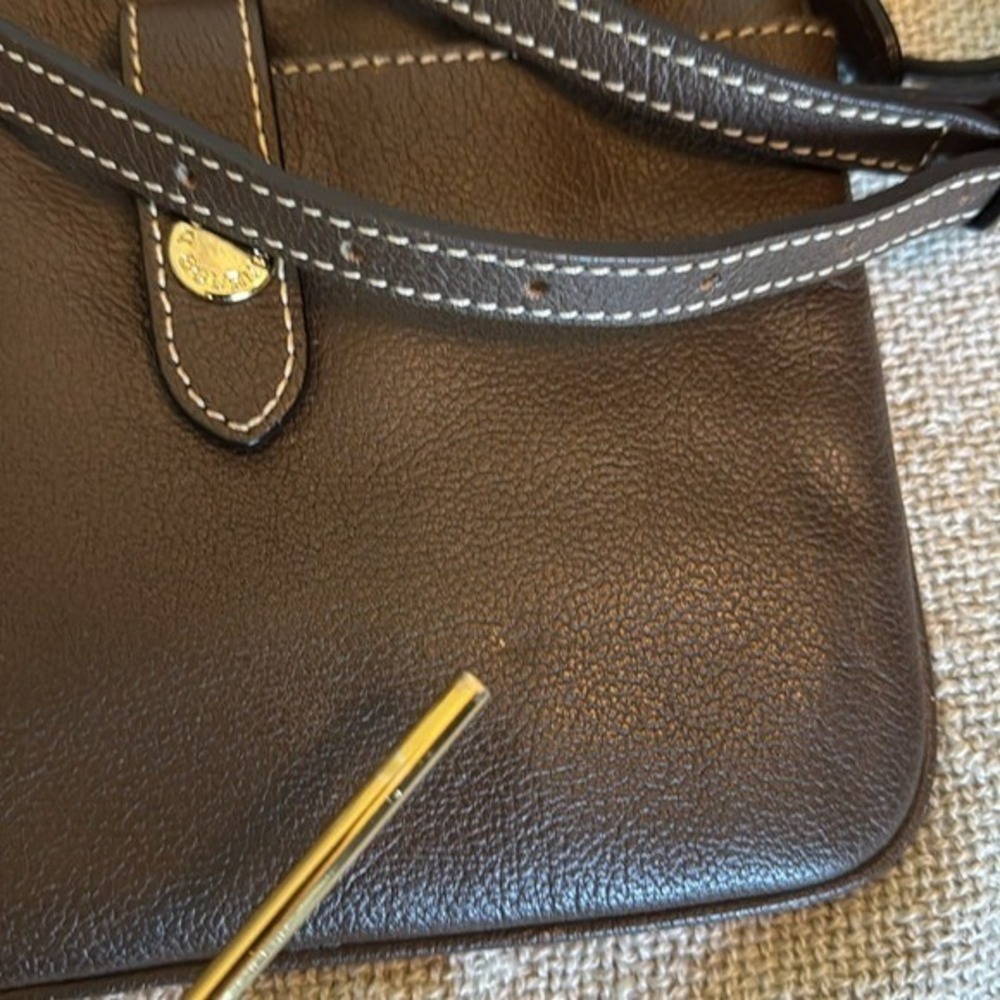 Dooney & Bourke Pebble Grain Letter Carrier Crossbody Brown Leather with COA - Picture 4 of 16